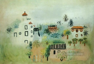 Paysage 1920 cubista Pinturas al óleo